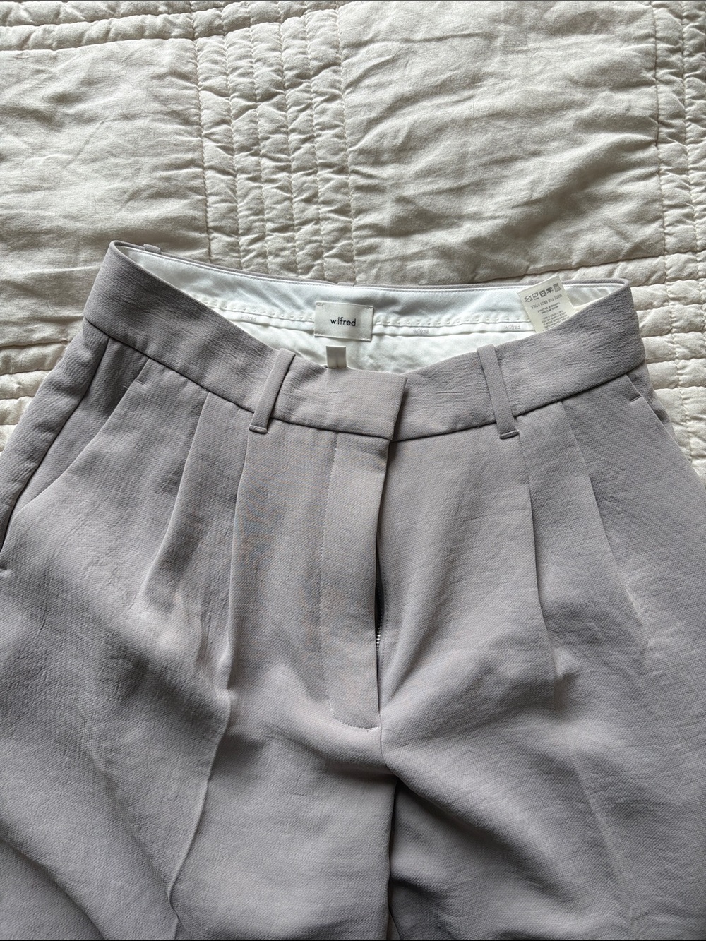 Wilfred Light Gray Pleated Chinos